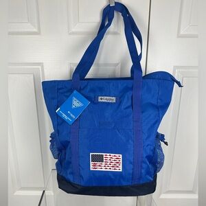 Columbia 22L PFG Terminal Tackle Tote Vivid Blue / Fish Flag NEW Fishing Bag